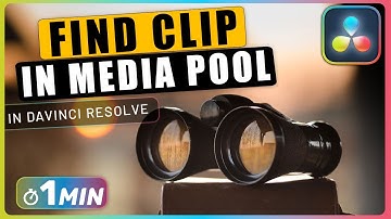 How to FIND a Timeline Clip in MEDIA POOL in Davinci Resolve