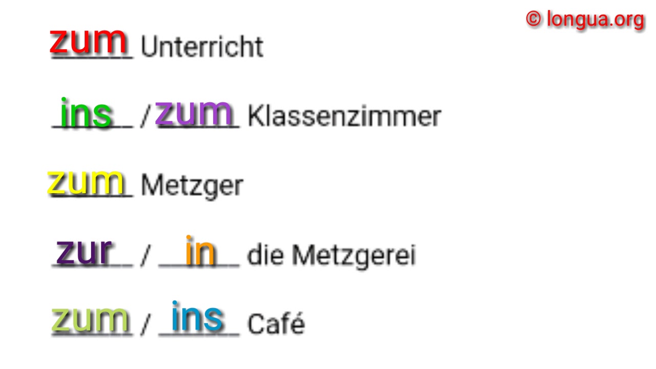 A1, A2, B1, B2, Übungen, in, zu, nach, an, Präpositionen, Akkusativ