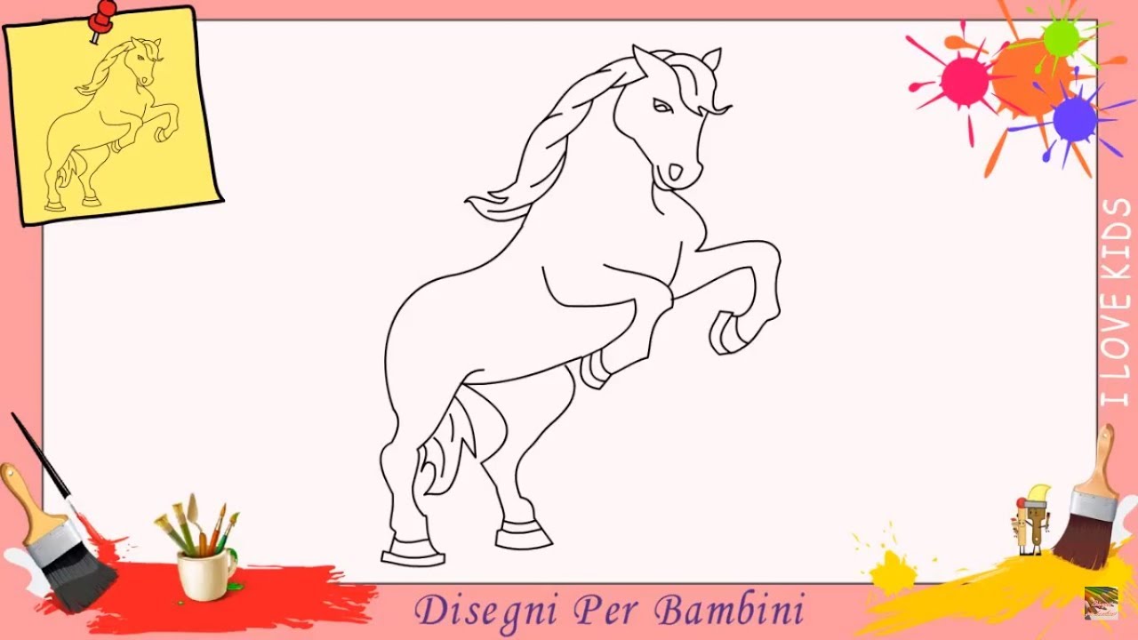 Disegni di cavallo e disegnare un cavallo FACILE passo per passo per bambini