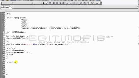 Php Dersleri Ders 12 - Foreach Döngüsü