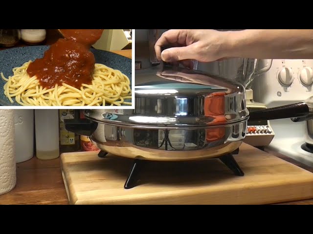 Farberware Electric Skillet 310-A Clean and polish - Spaghetti and  Meatballs 