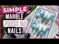 How to Custom Design Press On Nails | Easy Gel Polish Marble Nails