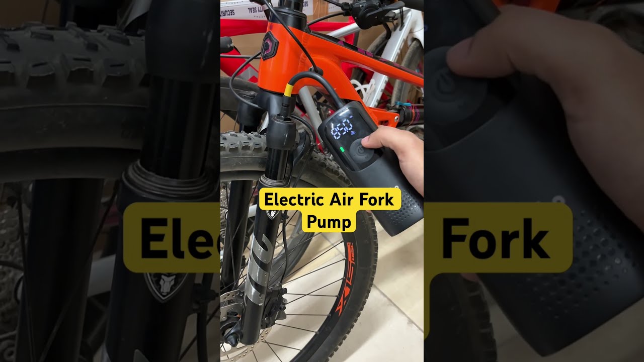 Using Electric Pump On Air Fork Full Suspension MTB Bike shortsvideo downhillmtb electric