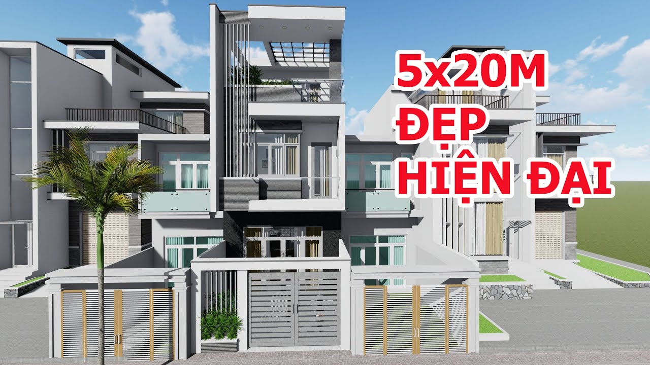 Mẫu Nhà Ống 3 Tầng 5x20M Hiện Đại Có Kiến Trúc Tuyệt Đẹp - YouTube