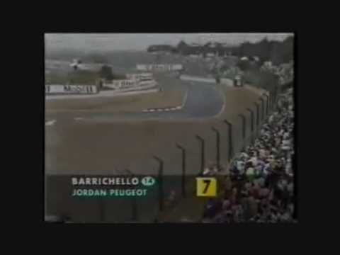 barrichello crashes his jordan at the 1995 japanese grand prix