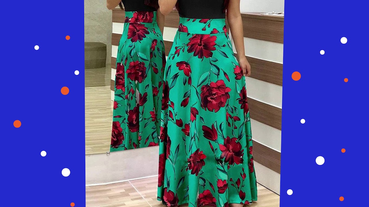 Aemy Group - Long Dress Women 2019 Casual Short Sleeve Party Dress Elegant O Neck Ladies Maxi