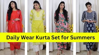 Daily Wear Summer Kurta set Starting Rs 499 | Cotton Kurta haul | Aanchal