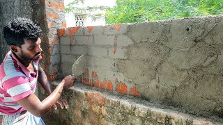 Plastering Technology_Old Wall plastering with cement mixing|Compound wall plastering with speed