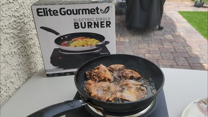 Elite Gourmet Countertop Single Cast Iron Burner, 1000 Watts, Black El