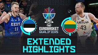 Estonia 🇪🇪 vs Lithuania 🇱🇹 | Extended Highlights | FIBA EuroBasket 2025 Qualifiers