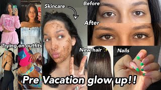 Pre vacation GLOW UP  كيفاش وجدت راسي للسفر ( eyelashes, hair , nails…)