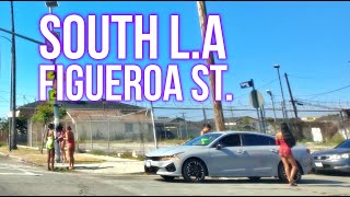 Figueroa Street in South L.A | 4K HDR Road Tour Video