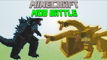 Godzilla(All Forms) Vs Ghidorah(Godzilla Legacy of Titans Addon) - Minecraft Mob Battle 