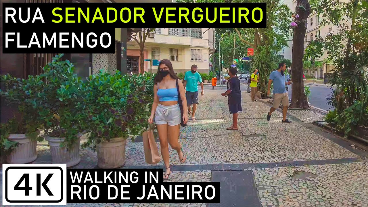 Walking in Rio de Janeiro: Flamengo: Senador Vergueiro Street | Brazil |【4K】2020 | Binaural
