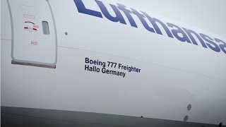 Arrival of Lufthansa Cargo’s fifth B777F “D-ALFE” in Frankfurt on 12 February