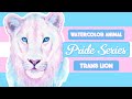 Transgender Lion Painting | Watercolor Animals Pride Series | #WorldWatercolorMonth