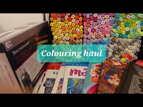 Colouring books, Supplies and gifts haul - Adult colouring