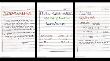 Accountancy project file on Ratio Analysis || PDF || CBSE || 2021-22 || Accountancy Project class 12