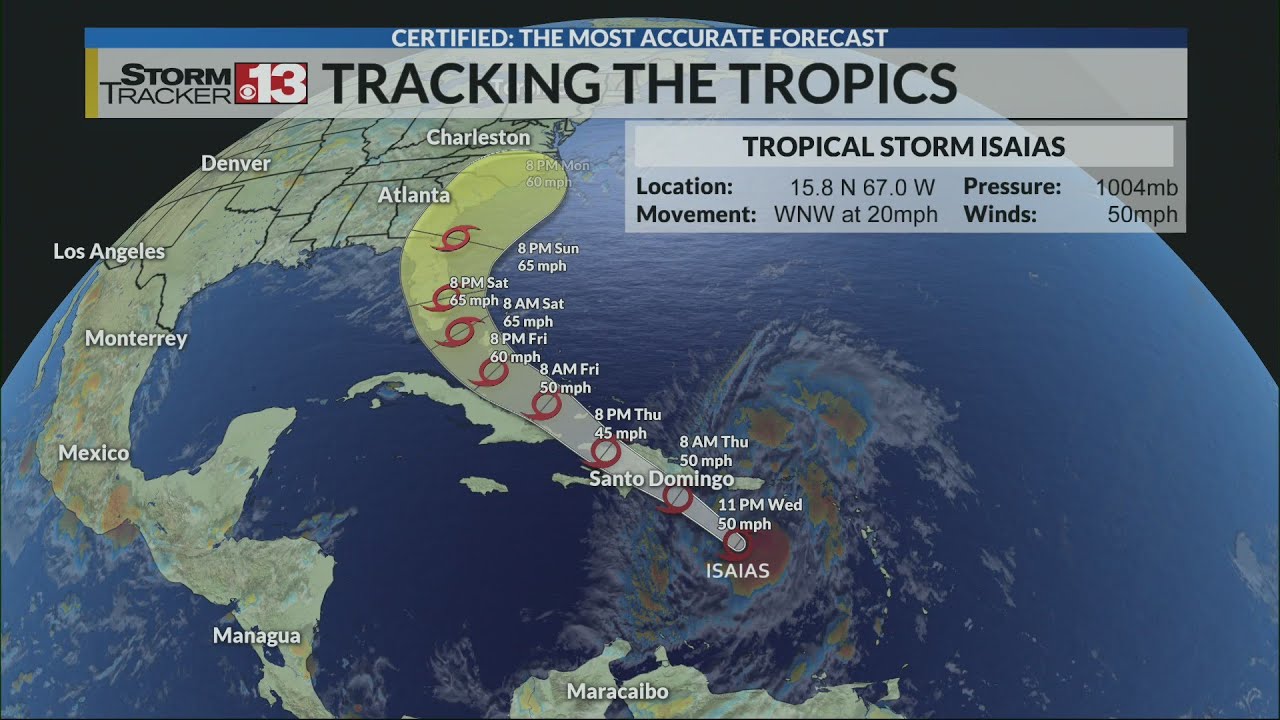 Tropical Storm Isaias forms officially - YouTube