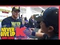 John Cena and KMART promote the "Never Give Up" clothing brand apparel