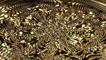 Liquid Gold Waves on Abstract Shiny Metallic Fluid Surface Flow 4K VJ Loop Moving Background