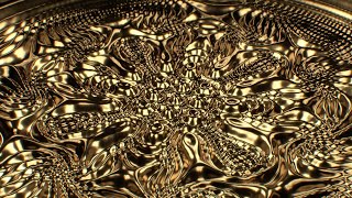 Liquid Gold Waves on Abstract Shiny Metallic Fluid Surface Flow 4K VJ Loop Moving Background