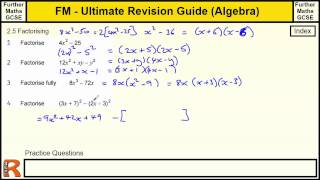 Difficult Factorising - Ultimate revision guide for Further maths GCSE