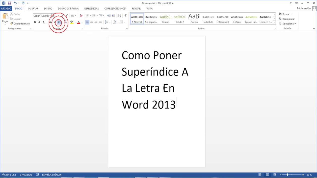 Cómo PONER un NÚMERO PEQUEÑO ARRIBA de una LETRA en Word