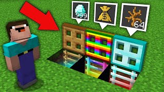 Minecraft NOOB vs PRO: CAN NOOB CHOOSE RIGHT SECRET TRAPDOOR TO GET ULTRA TREASURE? trolling