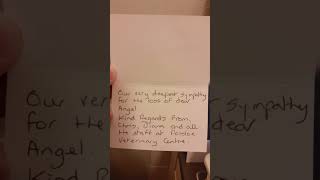 Sympathy Card About The Death Of Angel From The Vets #shorts