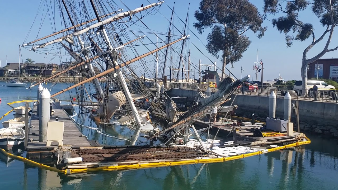 Dana Point Pilgrim Tall Ship Sinking March 2020 YouTube