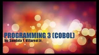 Computer Programming3 COBOL Lecture5
