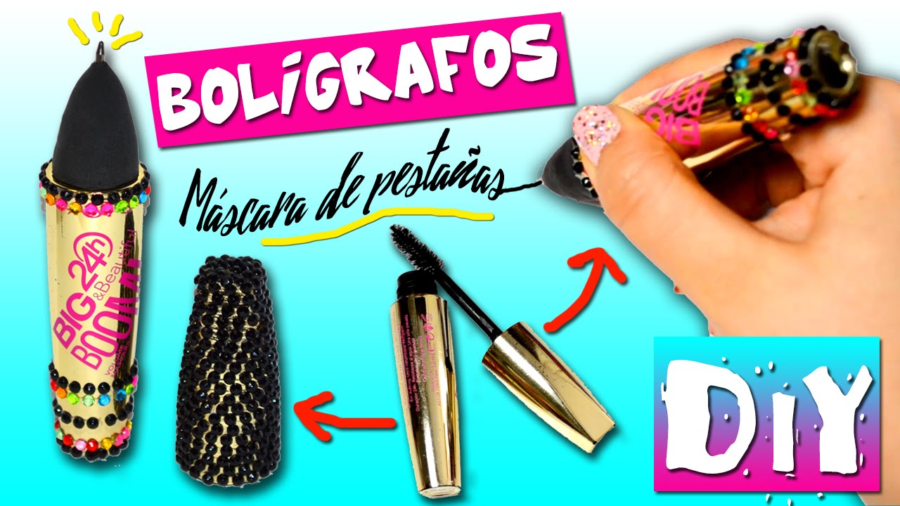 BOLIGRAFOS con MÁSCARA de pestañas * Boligrafos Decorados VUELTA A CLASES manualidades de animales