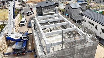 Process of Building a House With Concrete Blocks in Just 2 Weeks. Precast Concrete Factory.