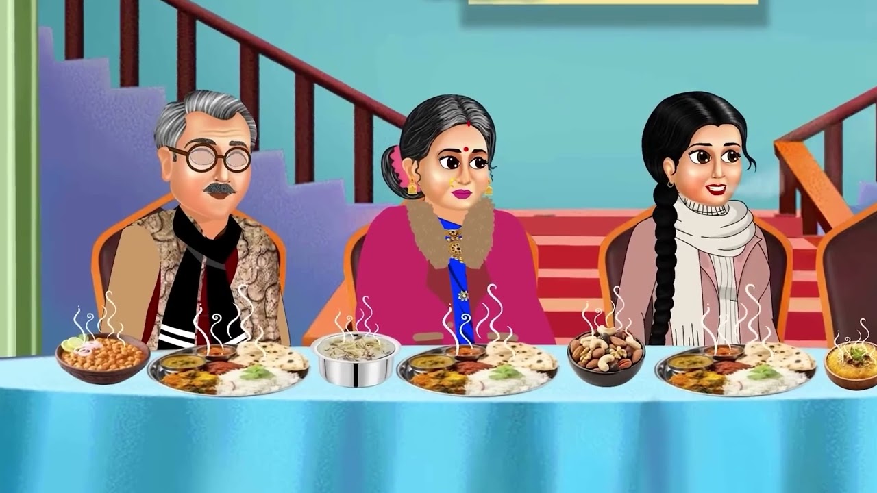 #कहानी कार्टून वीडियो#ठंड में सुबह 4:00 उठकर खान खान वाला ससुराल की कहानी कार्टून #