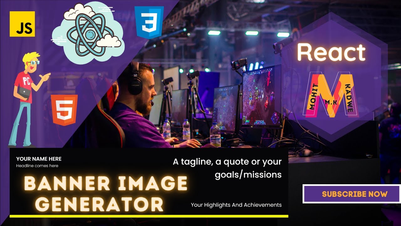 ReactJs App || Banner Image Generator || ReactM - YouTube