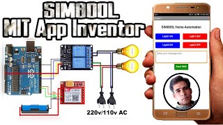 GSM Based Home Automation | Sim800L MIT App Inventor Relay Control