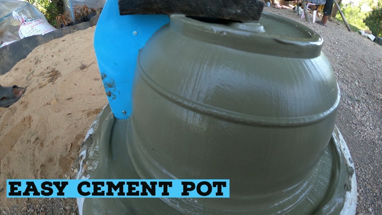 How to make cement pot at home  YouTube