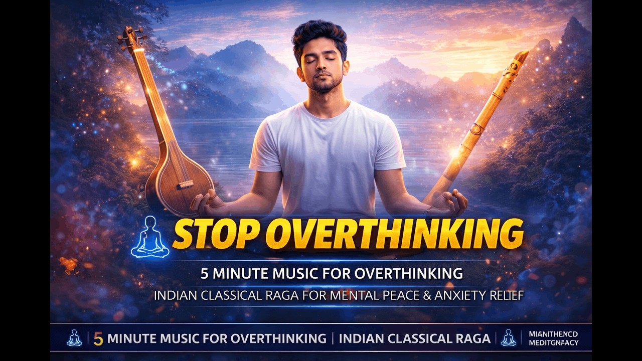 5 Minute Music for Overthinking  | Indian Classical Raga for Mental Peace & Anxiety Relief | Meditat