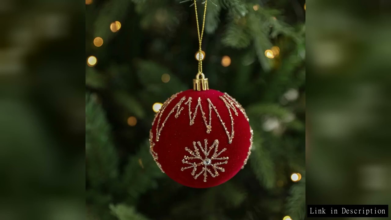 Christmas Ball Ornaments Luxurious Christmas Tree Hanging Balls Burgundy Flocked Christmas Ball Eleg