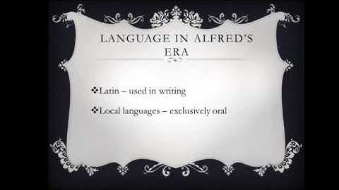 King Alfred and the West Saxon language