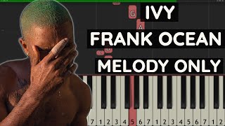Frank Ocean - Ivy - Piano Tutorial Easy