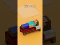 Minecraft Steve VS Blanket | Blender Simulation #oddlysatisfying #asmr #shorts #minecraft