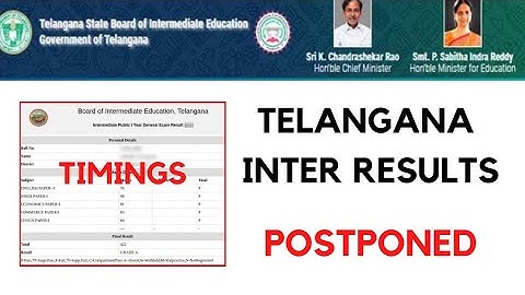 TELANGANA INTER RESULTS TODAY ll POSTPONED ll