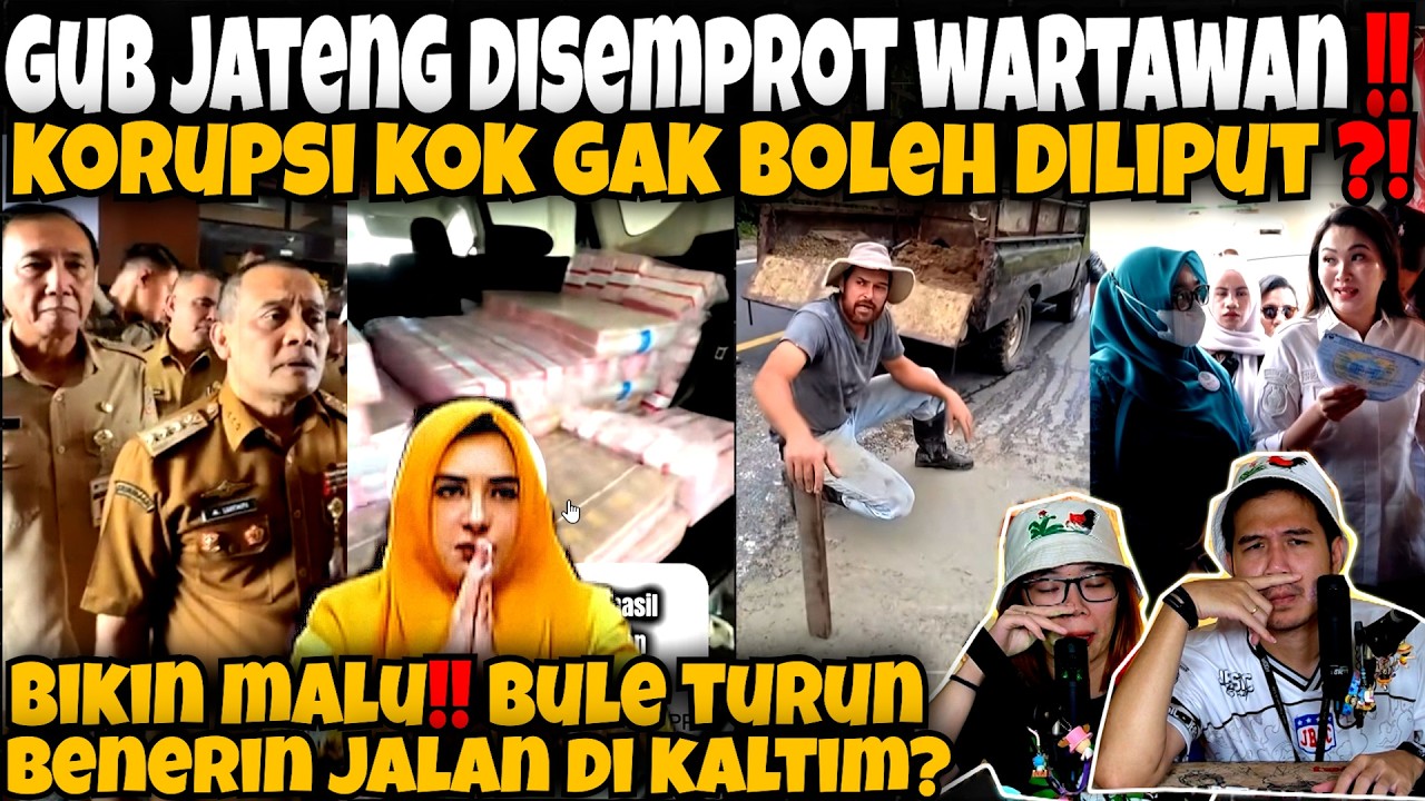 GUB JATENG DISEMPROT WARTAWAN🤣‼️KORUPSI GAK BOLEH DILIPUT⁉️BULE BENERIN JALAN DI KALTIM‼️