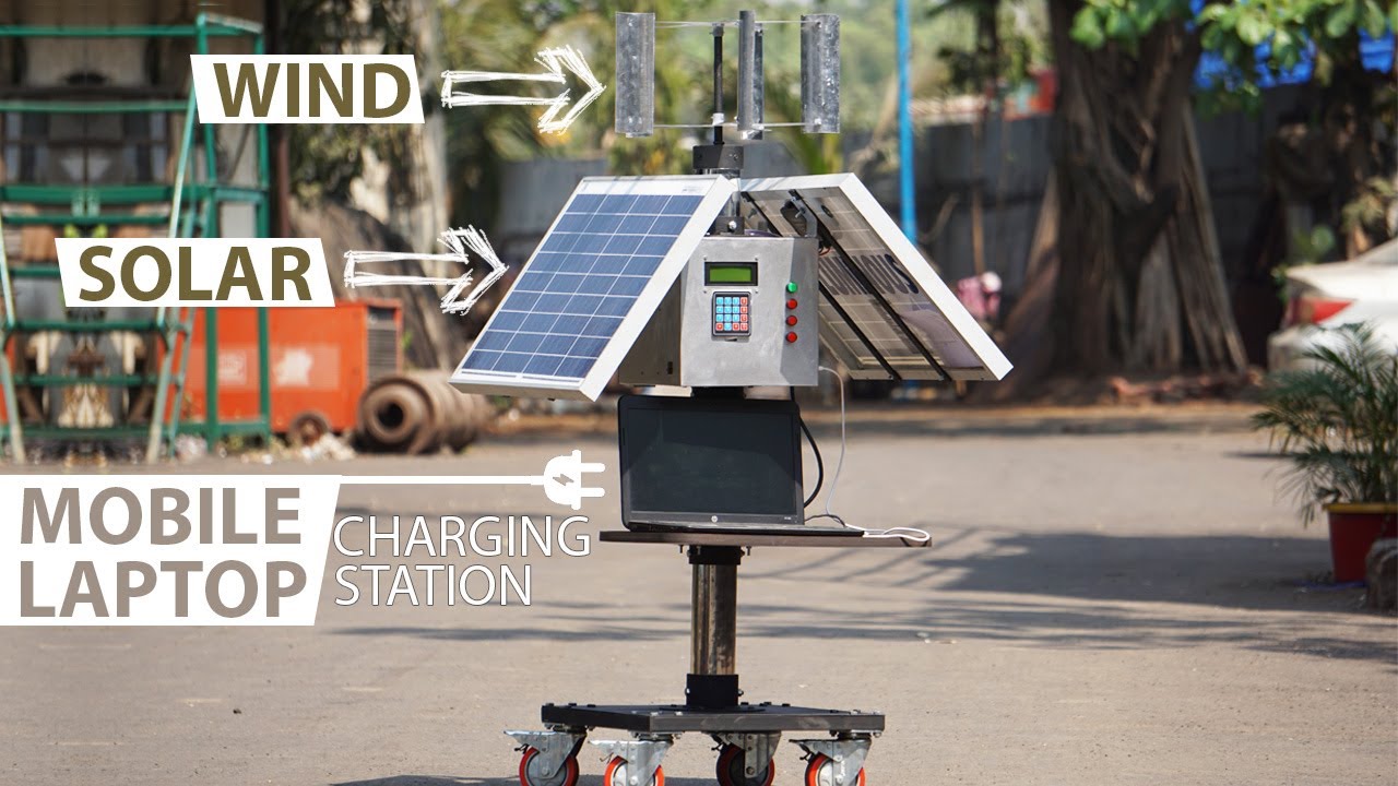 Making Of Windmill Solar Powered Laptop Mobile Charging Station With Making Of Windmill Solar Powered Laptop Mobile Charging Station With