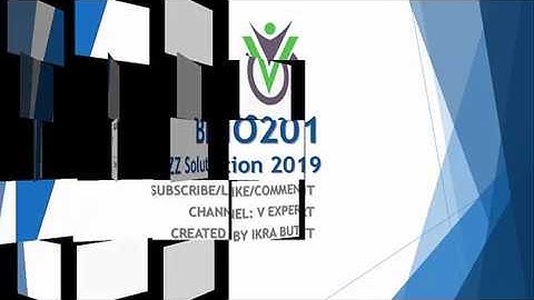 BIO201-(Cell Biology) Quizz Solution Spring 2019