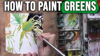 How to Paint GREENS in Watercolor - SIMPLE!