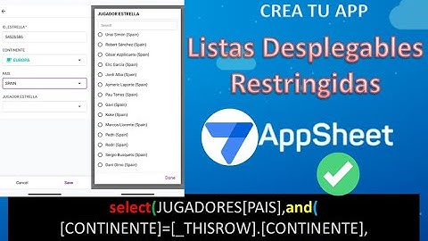 Crear Listas DESPLEGABLES Restringidas en AppSheet