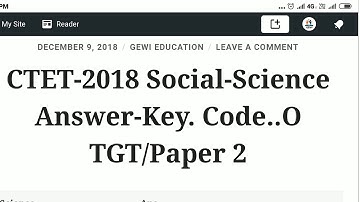 CTET-2018 .Social-Science Answer-Key/ Code--O,/ Paper 2 TGT